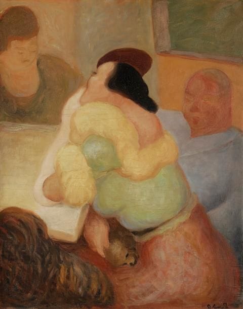 Alex SMADJA (1897-1977)
Au café
Huile sur toile.
Signée en bas à droite.
(Craquelures).
81 x 65 cm