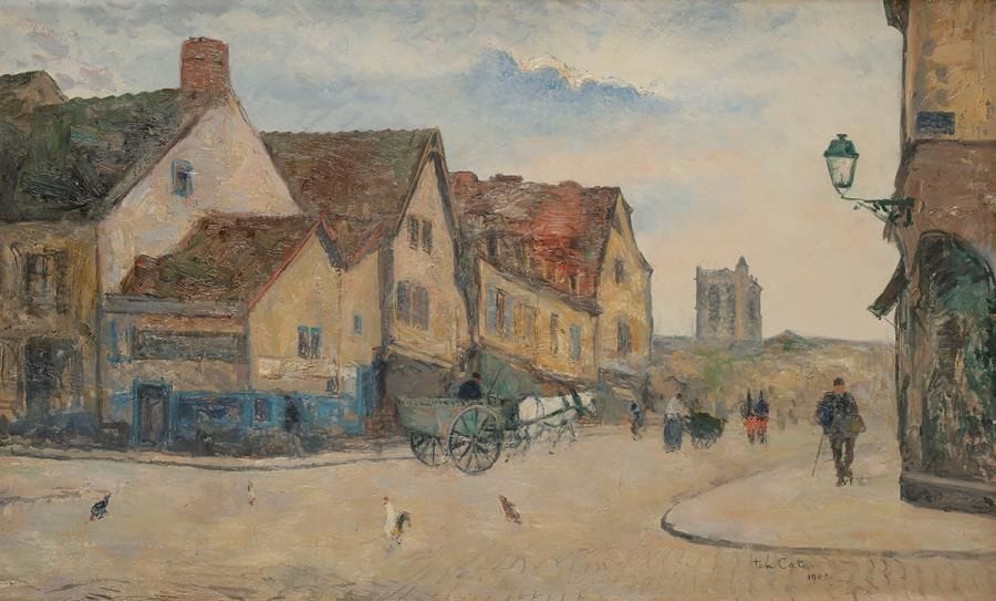 Siebe Johannes TEN CATE (1858-1908)
Rue de village, 1905
Huile sur toile.
Signée et datée en bas à droite.
51 x 86 cm