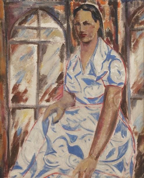 VERHAEREN (XXe siècle)
Femme assise à la robe
Huile sur toile.
Signée au dos.
61 x 50 cm