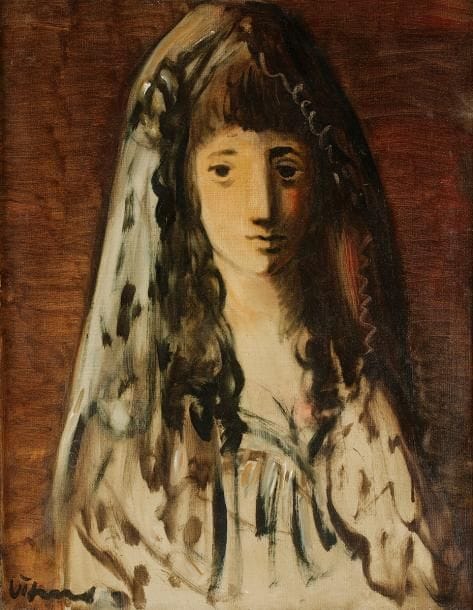 Sylvain VIGNY (1902-1970)
Femme à la mantille
Huile sur toile.
Signée en bas à gauche.
61 x 50 cm