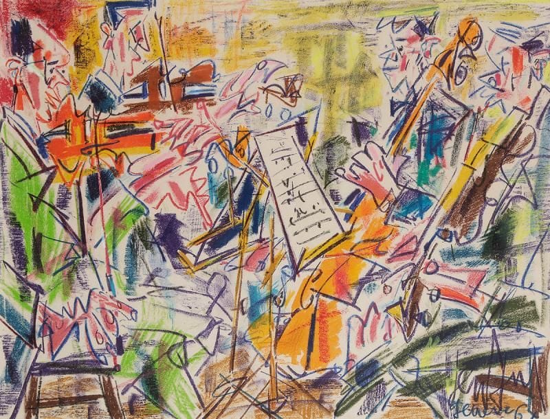 GEN-PAUL (1895-1975)
Le Concert, 1964
Lithographie et rehauts de couleurs.
Signée et datée en bas à droite.
40 x 54 cm