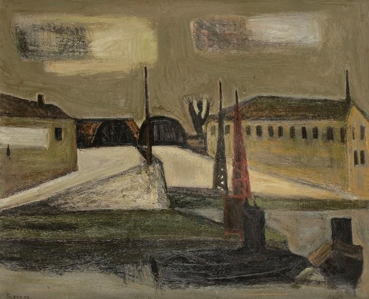 Raymond GUERRIER (1920-2002)
Port en hiver
Huile sur toile.
Signée en bas à gauche.
60 x 73 cm