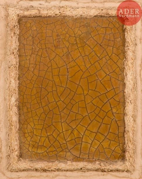 Marcos GRIGORIAN [arménien-iranien] 
(1925-2007)
Summer of 1999 Garni, 1999
Technique mixte, paille et terre sur toile montée sur panneau.
Signée, datée et titrée au dos.
50 x 40 cm