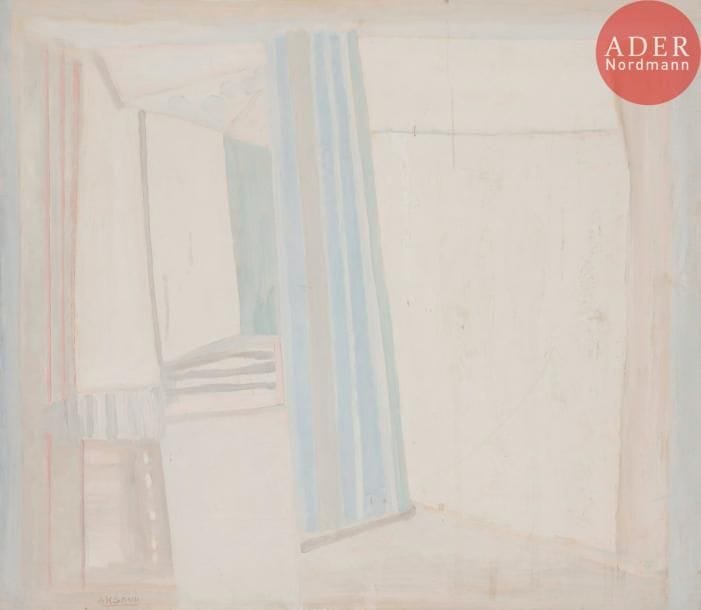 Mohamed AKSOUH [algérien] (né en 1934)
Intérieur
Huile sur carton
Signée en bas à gauche.
39 x 45 cm