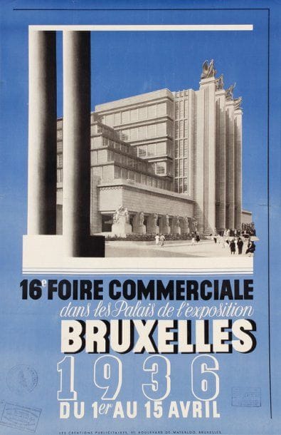 ANONYME
Photomontage. 16e foire commerciale. Bruxelles. 1936. Créations publicitaires. Entoilée. Bon état. 98 x 61 cm.