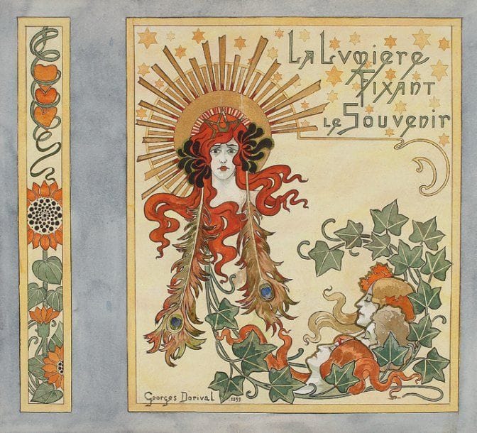 Géo DORIVAL
La lumière fixant le souvenir. Gouache sur papier. Signée et datée 1899 en bas à gauche. Bon état. 47 x 61 cm. Jean-Charles Giroud Geo Dorival, 1879-1968 Les affiches Genève, Patrick Cramer Editeur Geo Dorival est un des plus importants affichistes du voyage français du début du vingtième siècle. Dès 1907, il réalise de nombreuses affiches et documents publicitaires pour les compagnies de chemin de fer. Il travaille au service des plus grandes stations balnéaires de l'Océan et de la Côte d'Azur, des villes d'eaux connues et des destinations de montagne à la mode. Coloriste de talent, Geo Dorival donne à ses compositions une ambiance plaisante et attirante. Aimant particulièrement les atmosphères crépusculaire et nocturnes qui lui permettent d'utiliser des gammes originales et inattendues, il donne souvent à ses affiches des allures mystérieuses. Geo Dorival rencontre un grand succès et reçoit aussi de nombreuses commandes publicitaires, presse, automobile, alimentation. Proche des milieux du spectacle parisien, il réalise plusieurs représentations d'ombres chinoises. Il en adapte le principe à ses affiches, accentuant ainsi leur originalité et leur dimension Art Nouveau. Il célèbre l'aviation naissante dans une série de compositions annonçant les premières expositions de « locomotion aérienne ». Interrompues durant la Première guerre mondiale - durant laquelle il produit des oeuvres à caractère patriotique, sa carrière d'affichiste du tourisme reprend de plus belle dès 1918. Cependant, sa production diminue puisqu'il devient entre-temps directeur artistique puis directeur de la revue L 'Art et la Mode. Mais Geo Dorival ne peut mener deux carrières de front. En 1928, il met un terme à son travail d'affichiste sur un chef-d'oeuvre, le triptyque Vers le Mont-Blanc dans lequel il associe avec une réussite incomparable sa manière personnelle à une grande modernité graphique. Geo Dorival se consacre dès lors exclusivement à sa revue dont il assure le succès. Il décède en 
