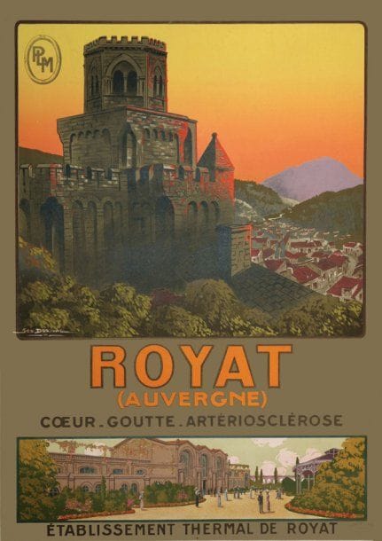 Géo DORIVAL
Royat - Auvergne. Signée et datée 1911 au milieu à gauche. Contrecollée sur papier japon. Bon état. 105 x 75 cm. Bibliographie : catalogue raisonné n°27-1.