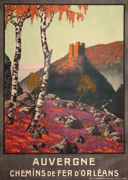 Géo DORIVAL
Auvergne Chemin de fer d'Orléans. Signée et datée 1913 en bas à droite. Entoilée. Bon état. 105 x 75 cm. Bibliographie : catalogue raisonné n°58-1.