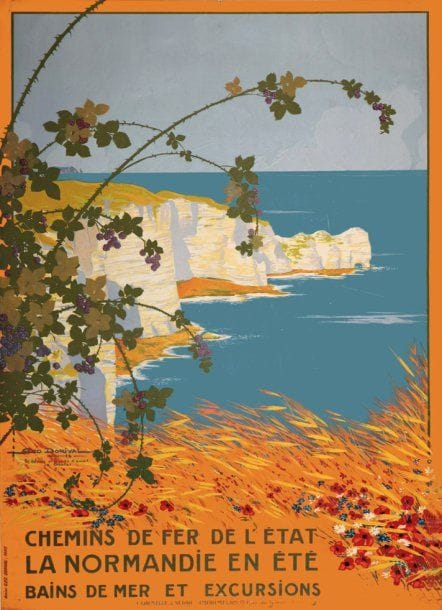 Géo DORIVAL
Chemins de fer de l'Etat - la Normandie en été. Signée et datée 1914 en bas à gauche. Entoilée. Bon état. 105 x 75 cm. Bibliographie : catalogue raisonné n°71.
