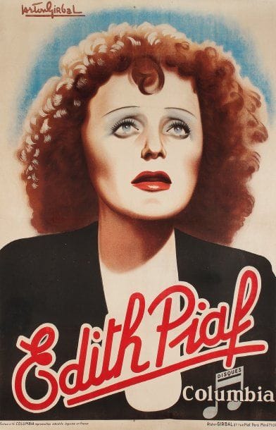 Gaston GIRBAL
Edith Piaf. Imp. Deligne. Bon état. 112 x 160 cm.