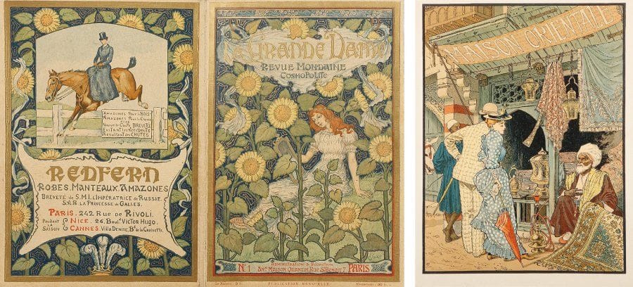 Eugène GRASSET
La grande dame. Revue mondaine cosmopolitaine n°1, couverture. On y joint une lithographie pour la Maison orientale.