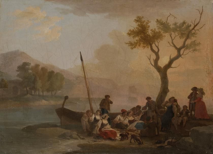 Attribué à Wolfgang Adam TÖPPFER (1766 - 1847)
L’attente du gué
Toile
24 x 32 cm
Sans cadre
