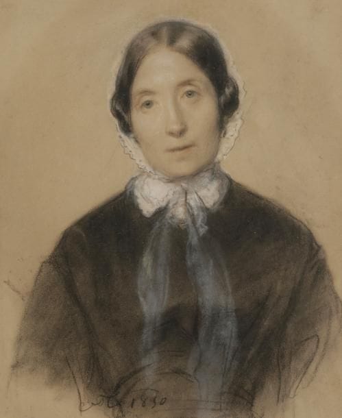 Octave Nicolas François TASSAERT (1800-1874)
Portrait de femme au bonnet, 1850
Pastel, fusain et estompe.
Monogrammé et daté en bas vers la gauche.
20 x 17 cm