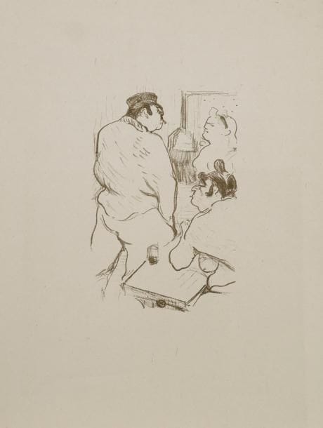 Henri de Toulouse-Lautrec (1864-1901)
La Terreur de Grenelle. 1894. Lithographie. 109 x 168. Delteil 72 ; Wittrock 66. Très belle épreuve tirée en noir bistré sur chine volant, sans aucune lettre. Toutes marges.