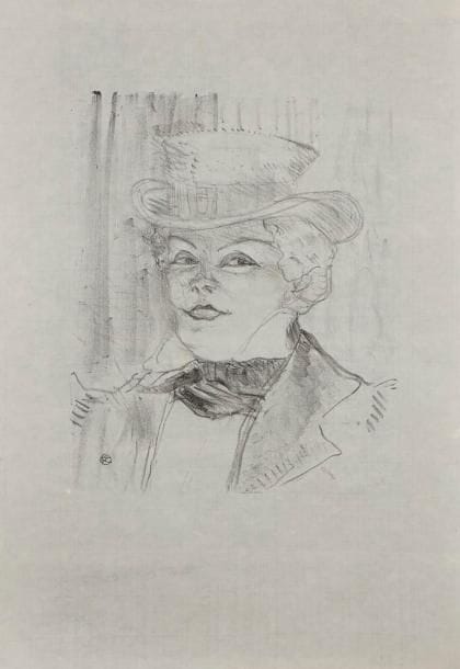 Henri de Toulouse-Lautrec (1864-1901)
Madame Réjane. 1898. Lithographie. 242 x 295. Delteil 266 ; Wittrock 266. Très belle et fraîche épreuve sur japon vergé mince, du 1er tirage à 75 épreuves, réalisé pour Leicester Galleries (1936). L’indentation de la pierre très visible. Une petite rousseur claire sous l’angle inférieur gauche du sujet. Toutes marges.