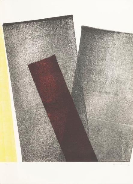 Hans Hartung (1904-1989)
L 1977-10. 1977. Photo-autographie sur zinc. [560 x 760]. Mason 530. Impression en couleurs. Très belle épreuve sur vélin blanc, numérotée et signée au crayon. Toutes marges. Tirage à 100 épreuves. 