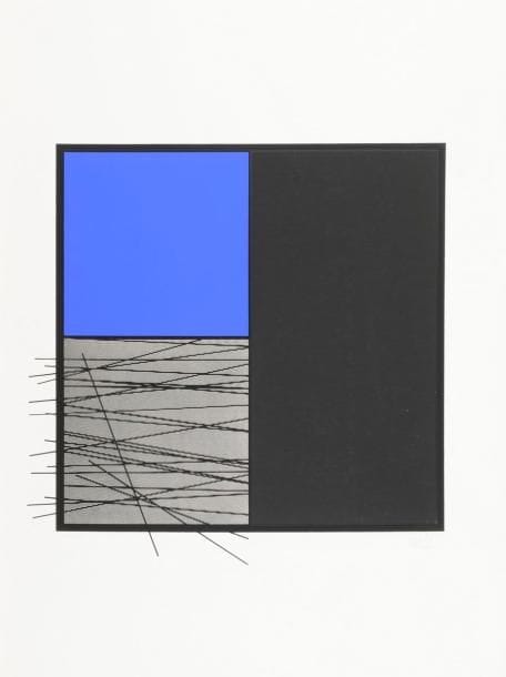 Jesús Rafael Soto (vénézuélien, 1923-2005)
Vibrations, pl. I. 1969 ; Sans titre. Sérigraphie en couleurs. Chaque [510 x 580]. Très belles et fraîches épreuves sur carton blanc glacé, numérotées et signées au crayon. Petites épidermures et restes de colle aux bords des feuillets au verso. Toutes marges. Tirage à 200 épreuves. Timbre sec : Denise René éd. Ens. 2p.