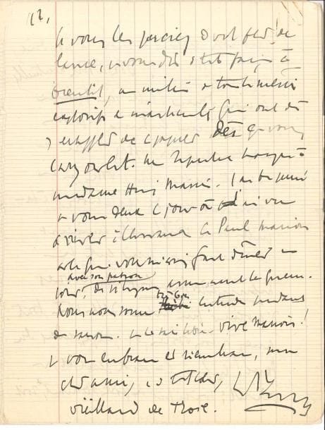 Charles MAURRAS. L.A.S., 12 novembre 1951, [à Henri Massis] ; 12 pages in-4 (transcription jointe).
   Très belle et longue lettre. À la lecture des épreuves du livre de Massis, Charles Maurras et notre temps, Maurras ne peut cacher sa joie et sa reconnaissance : « J’écris tant, je fais tant de livres et en corrige tant d’autres, qu’il n’y a même plus moyen de vous dire mon immense gratitude pour le service que vous venez de me rendre si brillamment, si utilement, et bien plus qu’à moi, aux idées qui nous ont mus l’un et l’autre depuis tant d’années ! Vous avez le don de la vie. Vous réveillez les gisants, et leurs os, et les cendres. Où semblaient ne devoir se promener que de mornes doctrinaires, voilà des troupes d’hommes rajeunis, ardents, actifs et passionnés ! »... Il relève quelques erreurs, par exemple : « ce n’est pas à Arles que notre Marius a défait les Teutons, c’est à Aix. Delubrum victoriæ aquensis. Je me suis donné le plaisir d’en faire graver le souvenir dans le marbre de mon jardin pendant qu’il était occupé par les Boches ». D’autres remarques retiennent son attention, comme la question de la moralité des romans de Léon Daudet. « Un grand trait, le plus curieux au moins de votre réussite, c’est comment tant de traits personnels, divers, distincts, parfois très différents, concourent, d’eux-mêmes, et (parbleu !) par votre art à produire un même puissant effet. [...] Je vous parle du livre comme s’il avait dix ans d’âge et s’il remplissait depuis longtemps son rôle de monument testimonial. [...] Que nous aurions de choses à nous dire, mon cher ami ! D’ouvertures mutuelles à nous donner ! Cette jeune génération que j’ai à peine entrevue et que vous avez suivie, que vous pressez encore de la pointe du fer sacré, vous m’en feriez une seconde révélation, à laquelle ma vieille tête aimerait rêver longtemps [...] Enfin, ce sera peut-être pour bientôt ; soit que les portes s’ouvrent, soit que vous les perciez de votre fer de lance »... Et Maurras ajoute, 