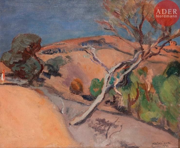 Lucien MAINSSIEUX (1885-1958)Paysage de Tunisie, 1921Huile sur toile.Signée, datée et située en bas à droite.54 x 65 cm