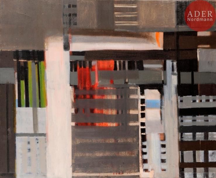 Charles MEYSTRE (né en 1925)Subway, 1965Huile sur toile.Signée, datée et titrée au dos sur le châssis.60 x 73 cm