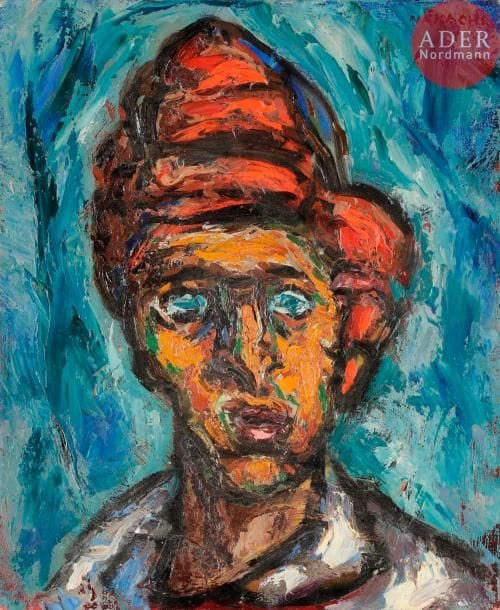 Armand Henri NAKACHE (1894-1976)Homme au bonnet rougeHuile sur toile.Signée en haut à droite.46 x 38 cm