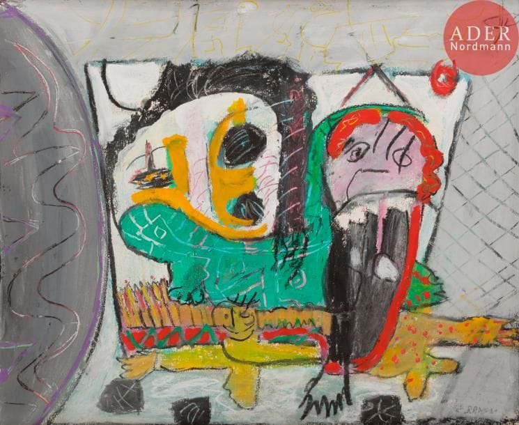 RAMON (né en 1937)Le Chant des voyelles, 1989Gouache.Signée et datée en bas à droite.39 x 48 cm