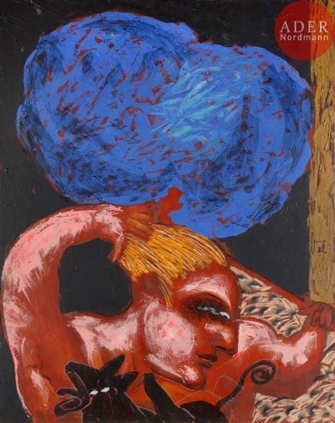 Victor ULLOA (né en 1961)Le RegardHuile sur toile.Signé et titré au dos.92 x 73 cm
