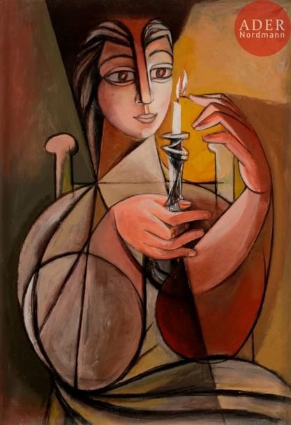 Georges-Henri PESCADÈRE (1915-2003)

Femme à la bougie, 1976
Huile sur toile.
Monogrammée et datée au dos.
81 x 116 cm