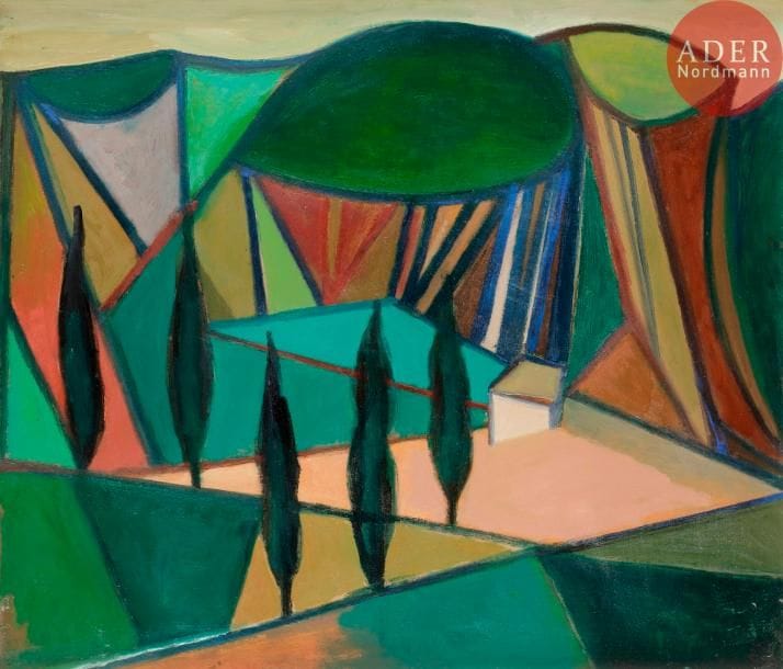 Georges-Henri PESCADÈRE (1915-2003)

Paysage aux cyprès, 1978
Huile sur panneau.
Monogrammée et datée au dos.
54 x 65 cm