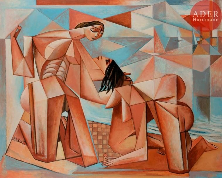 Georges-Henri PESCADÈRE (1915-2003)

Les Deux amies en bord de mer, 1980
Huile sur panneau.
Monogrammée et datée au dos.
130 x 176 cm