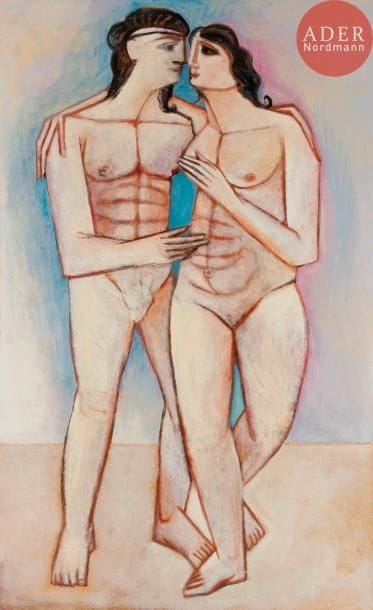 Georges-Henri PESCADÈRE (1915-2003)

Le Couple, 1990
Huile sur panneau.
Monogrammée et datée au dos.
130 x 81 cm