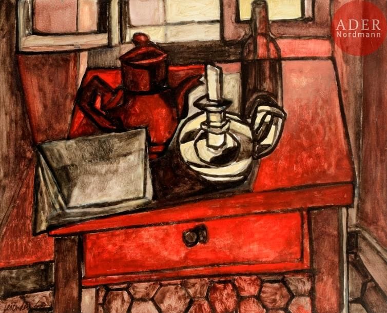 Georges-Henri PESCADÈRE (1915-2003)

Cuisine, 1959
Huile sur toile.
Monogrammée, datée et titrée au dos.
81 x 100 cm

Exposition : 
, exposition du 24 août au 14 octobre 2007, Musée d’Art et d’Histoire, Bormes-les-Mimosas (étiquette au dos).