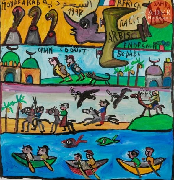 JABER (né en 1938)
Africa, 1997
Acrylique sur toile.
Signée et datée.
96 x 92 cm