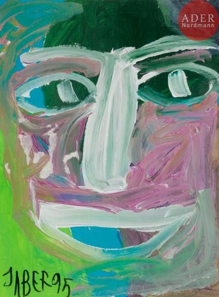 JABER (né en 1938)
Visage, 1995
Huile sur papier.
Signée et datée en bas à gauche.
32 x 24 cm