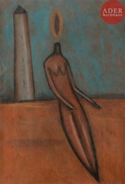 Giuseppe MADONIA (né en 1958)
Personnage bougie au phare
Technique mixte sur papier.
Non signée.
48 x 33 cm