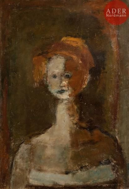 Paul RAMBIE (né en 1919)
Portrait n°61
Huile sur toile.
Signée en haut à gauche.
73 x 50 cm