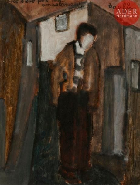 Jacques DAUFIN (né en 1930)
Homme debout
Huile sur papier.
Signée et dédicacée en tête.
54 x 41 cm