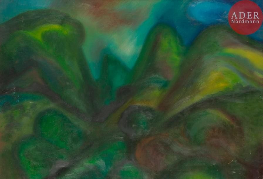 Gonçalo DUARTE [portugais] (né en 1935)
Paysage, 1979
Huile sur toile.
Signée et datée au dos.
(Petits accidents).
65 x 92 cm