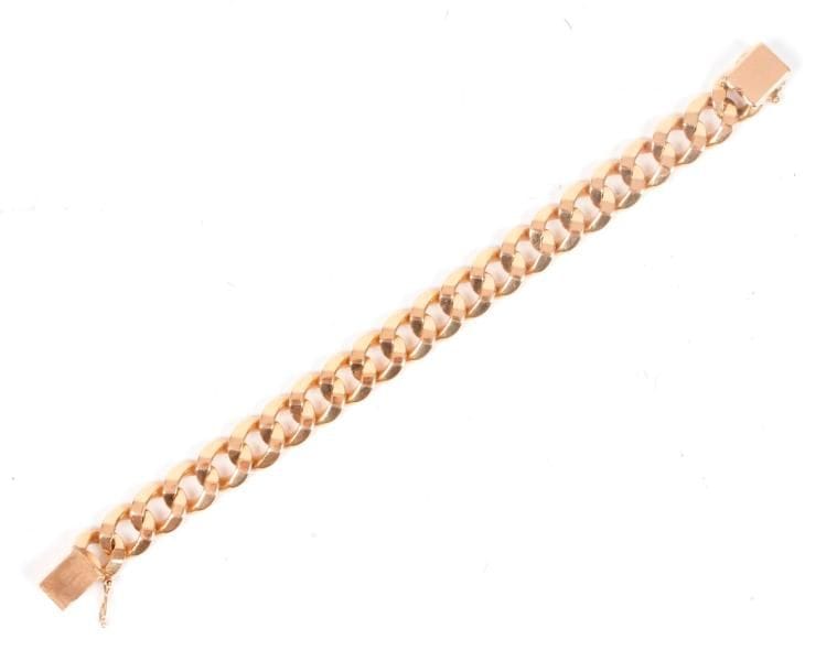 Bracelet en or 18K (750 ‰), maillons gourmette. 
Poids : 62,4 g