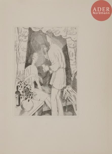 LABOUREUR (Jean-Émile) - TOYE (Nina) - ADAIR (A. H.).
Petits & grands verres. Choix des meilleurs cocktails recueillis par Nina Toye & A. H. Adair et mis en français par PH. Le Huby.
Paris : Au sans pareil, [1927]. — In-4, 240 x 190 : frontispice, (2 ff.), 131 pp., (3 ff. 2 derniers blancs), 9 planches, couverture illustrée. Broché, couverture rempliée.

Sylvain Laboureur, Catalogue complet de l’œuvre de Jean-Émile Laboureur, II, pp. 120 à 123, n° 342.
Édition originale française de ce recueil composé par Nina Toye et A. H. Adair et présenté comme traduit par Philibert Le Huby qui n’est autre que le pseudonyme de Jean-Émile LABOUREUR (1877-1943).
Il s’agit de l’un des premiers ouvrages à divulguer pour le grand public de véritables recettes de cocktails. L’édition américaine parut en 1925.
L’édition est superbement illustrée par Laboureur. Elle comprend 10 très belles compositions hors texte gravées à l’eau-forte et au burin ainsi qu’une composition en couleurs sur la couverture et 14 ornements en noir représentant des bouteilles, des verres, un shaker, un citron, etc.
Un des exemplaires de luxe au format in-4, les seuls à comprendre les hors-textes, celui-ci étant l’un des 225 numérotés sur vélin Montgolfier.
Exemplaire parfaitement conservé.