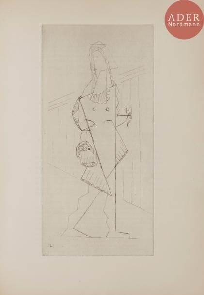 [LAURENS (Henri)] - RADIGUET (Raymond).
Les Pélican, pièce en deux actes.
Paris : Galerie Simon, [1921]. — In-4, 324 x 229 : (14 ff. premier blanc), couverture illustrée. Broché.


Édition originale de cette pièce en deux actes que Raymond Radiguet composa à l’âge de 17 ans. Elle fut représentée pour la première fois au théâtre Michel à Paris le 24 mai 1921.
L’édition est ornée de 7 eaux-fortes originales cubistes de Henri LAURENS (1885-1954) dont une sur la couverture et 2 à pleine page. Il s’agit du premier livre illustré par l’artiste.
Tirage limité à 112 exemplaires signés par Radiguet et Laurens. Un 90 sur papier de Hollande Van Gelder.
Exemplaire parfaitement conservé malgré quelques légères salissures à la couverture, sans gravité.