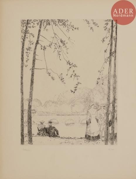 [REVUE].
Le Portique. 
Paris, 1945-1951. — 8 volumes in-4, 270 x 210. Brochés.


Collection complète de cette revue de bibliophilie parfaitement documentée et illustrée de nombreux hors-textes.
Exemplaires du tirage de luxe limité à 100 exemplaires numérotés, enrichis de gravures originales signées par les artistes, ainsi réparties :
- n° 1 : une gravure originale de Jean-Émile LABOUREUR,
- n° 3 : deux eaux-fortes de Gérard COCHET,
- n° 4 : une eau-forte de Raymond VEYSSET et une eau-forte en couleurs de Pierre DUBREUIL,
- n° 5 : une eau-forte de Pierre FALKÉ,
- n° 6 : une pointe sèche de Denyse de BRAVURA pour illustrer le poème de P.-J. Toulet intitulé En Arles.
Il manque la lithographie d’André Marchand dans le second numéro. Il n’a pas été fait de tirages de luxe pour les numéros 7 et 8.
Numéro 5 débroché. Quelques accidents aux dos.