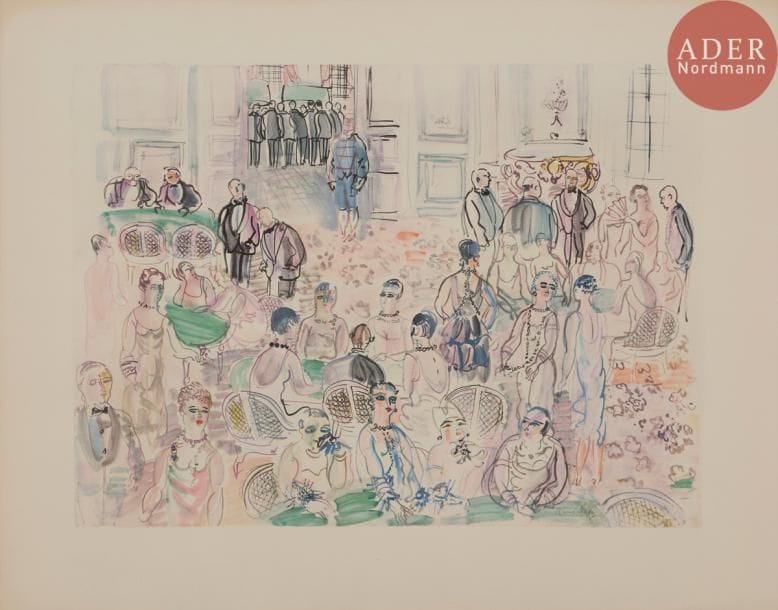 [DUFY (Raoul)] - COCTEAU (Jean).
Les Maîtres du Dessin. Dufy.
Paris : Flammarion, [1948]. — In-folio, 466 x 366 : (6 ff. dernier blanc), 10 planches. En feuilles, sous chemise cartonnée et étui d’édition.

Album tiré à 1050 exemplaires, reproduisant 12 dessins et aquarelles de Raoul DUFY (1877-1953), dont 2 dans le texte et 10 hors texte.
Quelques salissures à la chemise, étui abîmé.