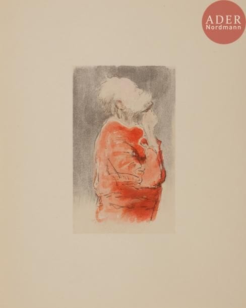 HUGO (Georges Victor).
Mon grand-père.
Paris : Librairie de France, 1931. — In-4, 312 x 230 : (5 ff. 2 premiers blancs), 67 pp., (5 ff. 2 derniers blancs), 13 planches, couverture imprimée. En feuilles, couverture rempliée, chemise et étui de l’éditeur.


Belle édition de ce livre-souvenir sur Victor Hugo écrit et illustré par son petit-fils Georges Victor HUGO (1868-1925). Elle est illustrée de 13 aquarelles en couleurs de l’auteur, reproduites hors texte.
Tirage à 242 exemplaires ; celui-ci est l’un des 25 premiers sur papier du Japon, contenant une suite sur japon et une suite sur vélin de Hollande.
Chemise et étui abîmés. Ouvrage parfaitement conservé.
