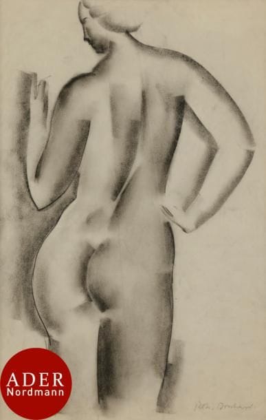 Rodolphe T. BOSSHARD (1889-1960)
Nu de dos
Fusain.
Signé en bas à droite.
(Petits plis).
37 x 24 cm

Provenance : 
Collection Édouard Goerg.