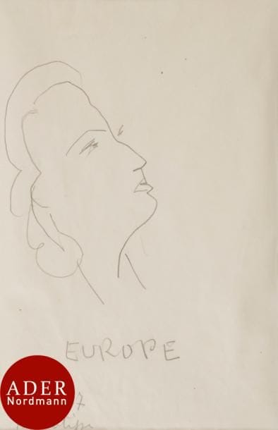 Henri MATISSE (1869-1954)
Europe, 1947
Mine de plomb.
Signée, datée et titrée en bas à gauche.
20 x 13 cm

Un certificat n°I60-6804 de Madame Wanda de Guébriant en date du 14 septembre 1998 sera remis à l’acquéreur. L’œuvre est inscrite au n° M248 des archives de l’artiste.