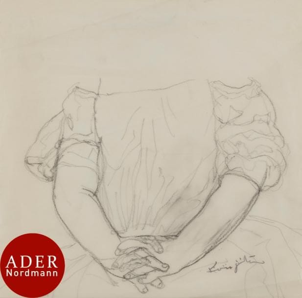 Léonard Tsuguharu FOUJITA
(1886-1968)
Étude de Fillette les mains croisées
Mine de plomb sur calque.
Signée à l’encre en bas à droite.
(Plusieurs fins plis obliques en travers du feuillet).
16,2 x 15,9 cm

Provenance : 
Succession Kimiyo Foujita, vente du 9 décembre 2013.

Un certificat de la maison de ventes Cornette de Saint-Cyr en date du 10 février 2014 sera remis à l’acquéreur.
