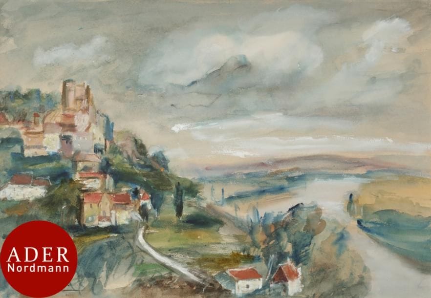 Henri HAYDEN (1883-1970)
La Seine aux Andelys (?)
Gouache.
Signée en bas à gauche.
31 x 45,5 cm