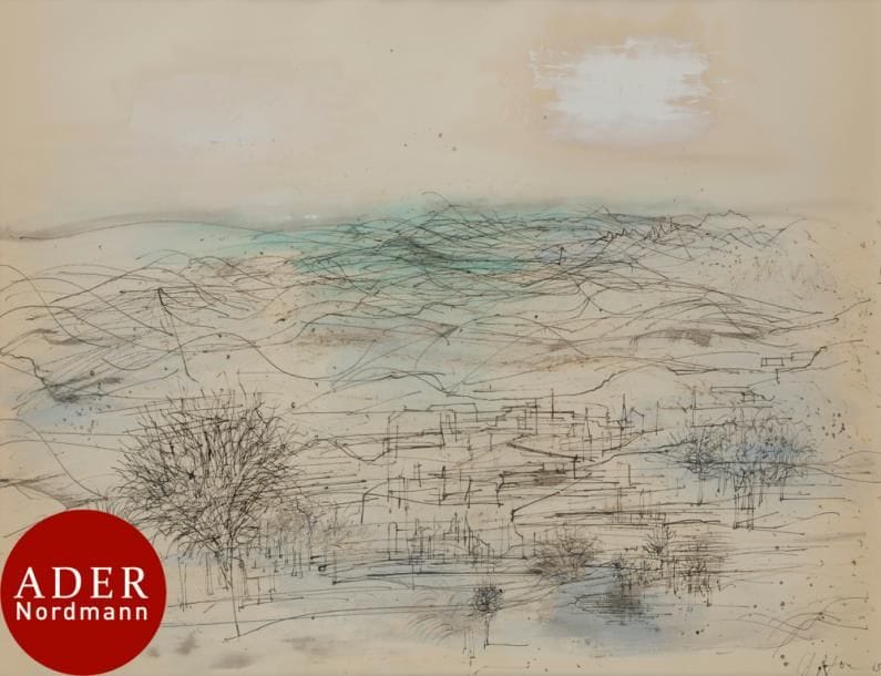 Jean CARZOU (1907-2000)
Paysage, 1965
Encre sur papier gouaché.
Signée et datée en bas à droite.
47 x 63 cm

Exposition : 
Jean Carzou, Dessins rehaussés, Galerie David et Garnier, Paris, 1-18 décembre 1965.

Nous remercions Monsieur Jean-Marie Carzou d’avoir confirmé l’authenticité de cette œuvre.