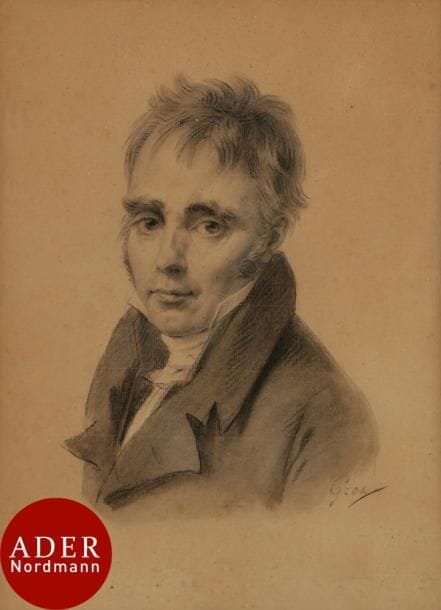 Antoine-Jean, baron GROS (Paris 1771-Meudon 1835)
Portrait de Louis Auguste Henry Desmonceaux (1760-1839)
Crayon noir, estompe, et gommage.
Signé en bas à droite.
(Légèrement insolé).
Une lettre autographe du baron Gros adressée au modèle contrecollée au verso de l’encadrement et datée de 1809.
On joint une gravure du Baron Gros.
26 x 20,5 cm